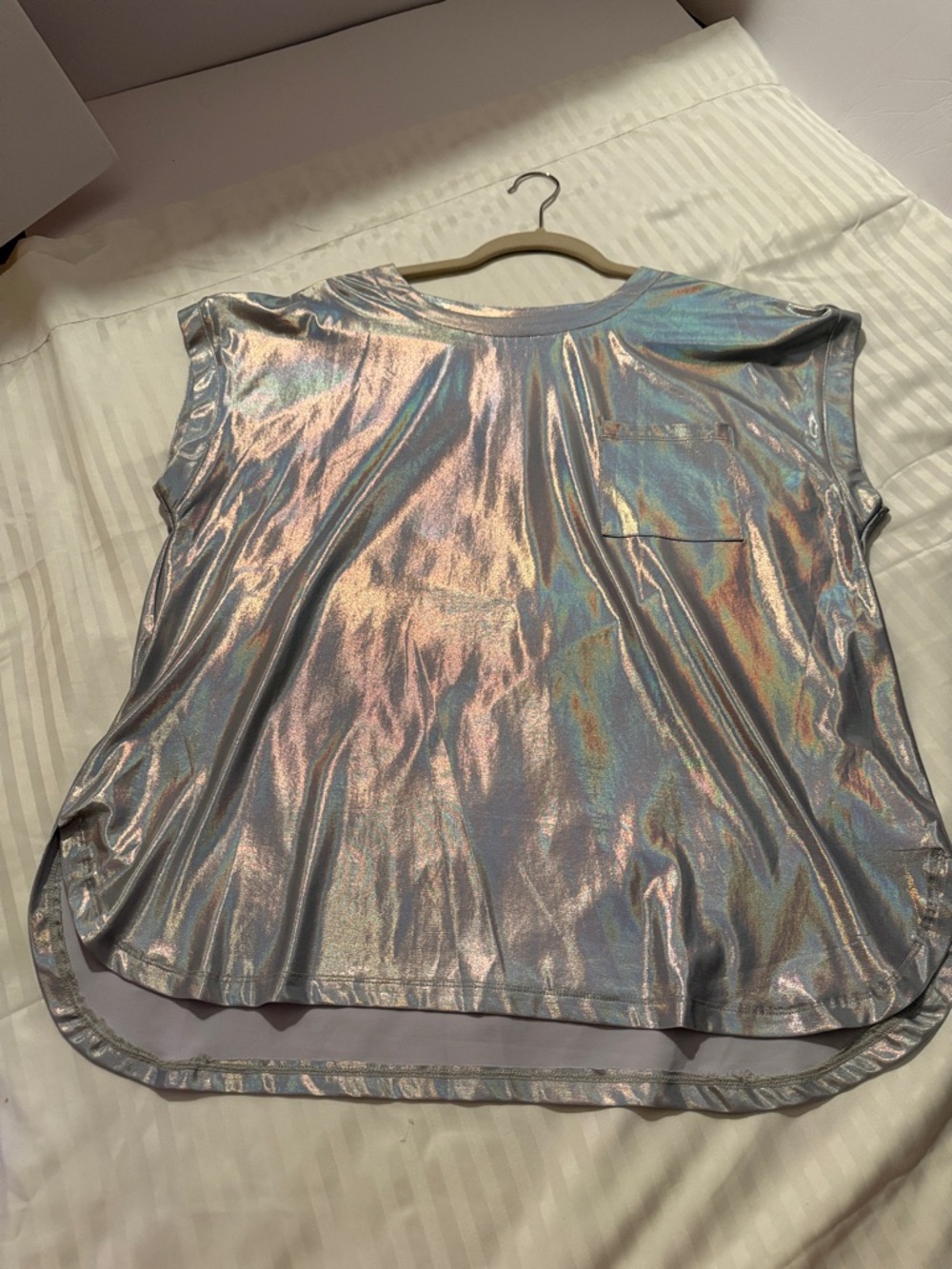 JODIFL Iridescent Silver Shine Tank Top